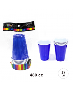 ST 12 VASOS 16 OZ AZUL/48
