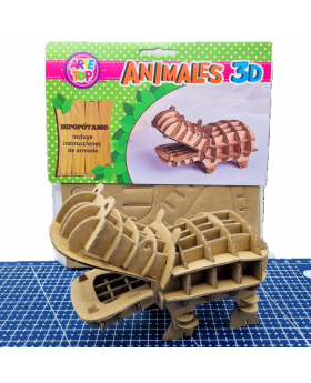 PUZLE ARMABLE 3D HIPOPOTAMO /100
