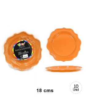 PLATO ROMANTIC NARANJA 18CM SET10U /36
