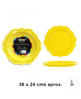 SET PLATO ROMANTIC AMARILLO/36