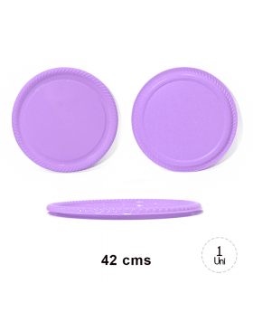 BANDEJA REDONDA BORDE LILA/24