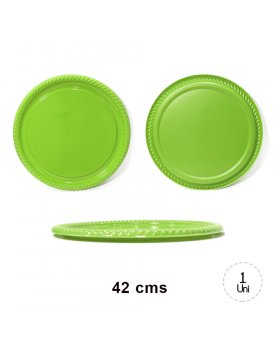 BANDEJA REDONDA BORDE PISTACHO / 24