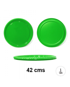 BANDEJA REDONDA BORDE VERDE/24