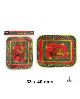 BANDEJA RECTANGULAR GRANDE FELIZ NAVIDAD /144