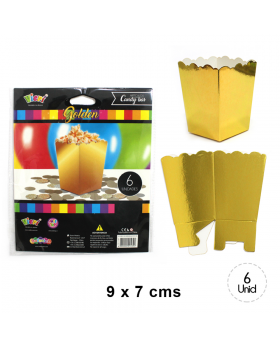 CAJA CABRITAS CHICA BORDE IRREGULAR DORADO FOIL 24