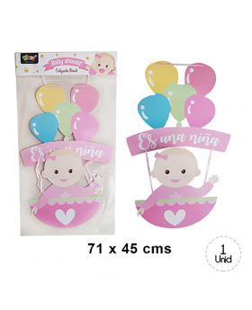 SET 5 COLGANTE BABY SHOWER GLOBO GIRL 5/125