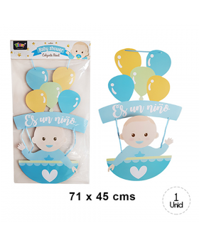 SET 5 COLGANTE BABY SHOWER GLOBO BOY 5/125