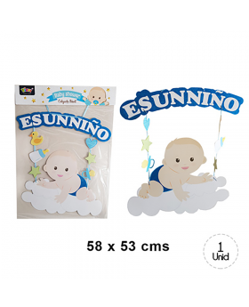 SET 5 COLGANTE BABY SHOWER NUBE BOY 5/125