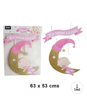 SET 5 COLGANTE BABY SHOWER LUNA GIRL 5/125
