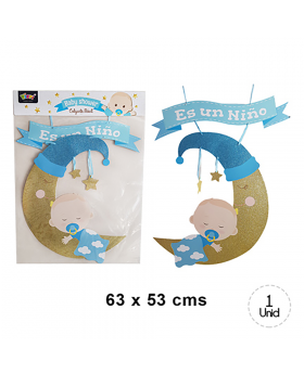 SET 5 COLGANTE BABY SHOWER LUNA BOY 5/125