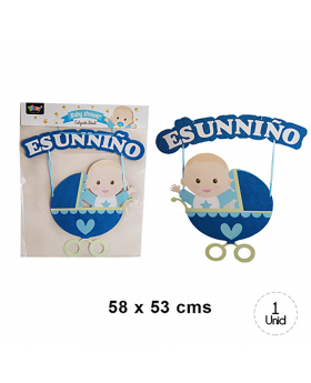 SET 5 COLGANTE BABY SHOWER COCHE BOY 5/125