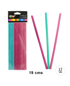 BOMBILLAS LILA+ROSADO+TURQUESA/200