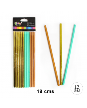 BOMBILLAS CAFE+ORO+TURQUESA/200