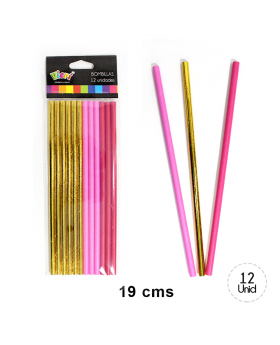 BOMBILLAS FUXIA+ORO+ROSADO/200