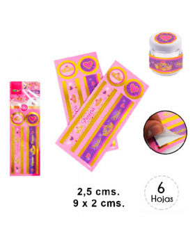 ADHESIVO FRASCO CHICO REDONDO PRINCESA GOLDEN/1548