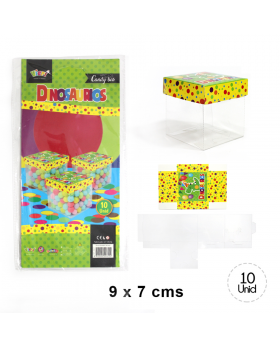 ST 10UN CAJA CON TAPA TRANSPARENTE DINOSAURIO/240