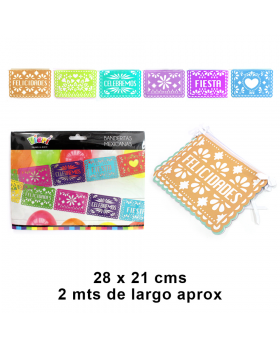 BANDERITAS CALADAS PASTEL 28x21CM 2M /156