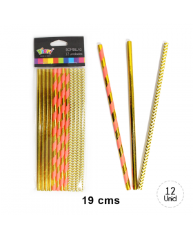 SET BOMBILLA MIX GOLDEN ROSADO/200