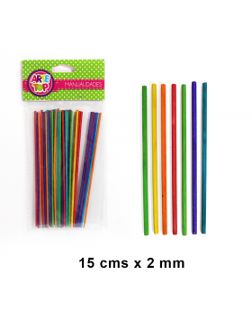 PALOS MADERA 15x0.2CM COLORES SET50U /240