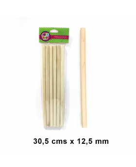 PALOS MADERA NAT.6 UND 30.5 CMS 2,5 MM X 12