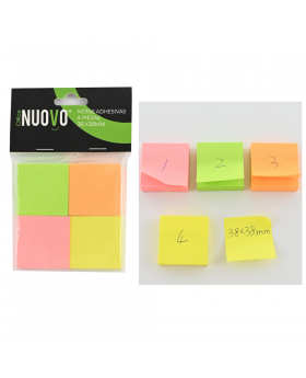 NOTAS ADHESIVAS 4PCS 38x38MM NUOVO /600