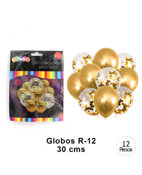 SET GLOBO DECO CANDY GOLD/240