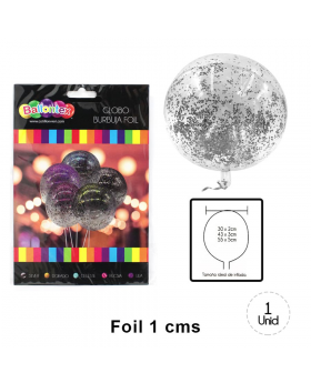 GLOBOS CONFETTI FOIL SILVER 12UN/200