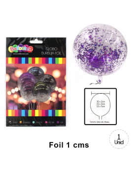GLOBO CONFETTI FOIL LILA /200