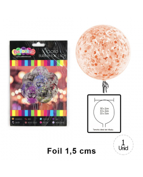 GLOBOS CONFETTI FOIL ROSE GOLD 12UN/200