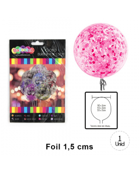 GLOBOS CONFETTI FOIL FUCSIA 12UN/200