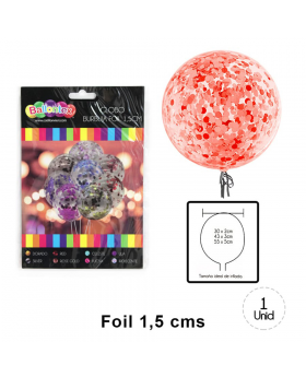 GLOBOS CONFETTI FOIL ROJO 12UN/200