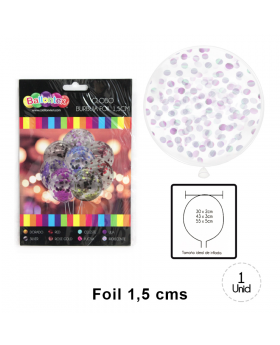 GLOBO BURBUJA FOIL 1,5 CM IRIDESCENTE/480