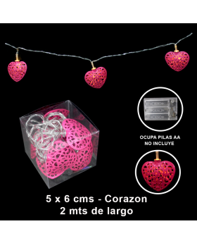 BANNER LED CORAZON FUCSIA/100