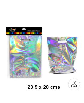 BOLSA SORPRESA IRISDECENTE 28.5x20CM SET10U /144