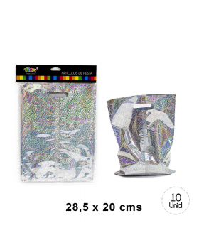 BOLSA SORPRESA HOLOGRAFICO 28.5x20CM SET10U /144