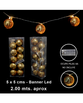 BANNER LED SHINE GOLD/60