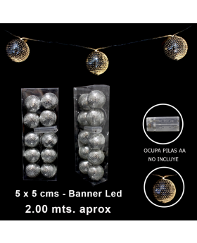 BANNER LED SHINE SILVER/60