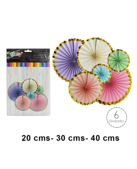 SET ABANICO GOLDEN PASTEL/120