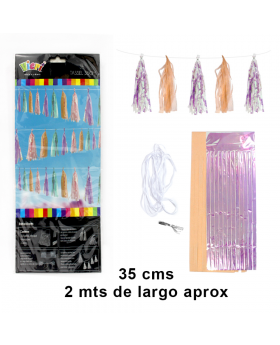 TASSEL IRIDESCENTE NARANJO 35x200CM 10 LAMINS /240