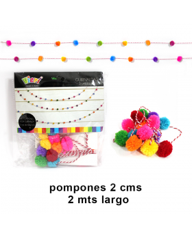 SET 3 BANNER POMPON 3 MIX X 6/120