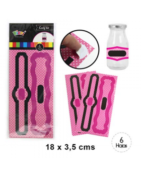 ETIQUETA BOTELLA POLKA MINNIE X 10/1200