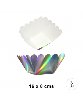 BOWL CUAD BORDES REDONDO IRIDIS SILVER SET6U /162