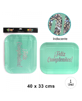 BANDEJA RECT FELIZ CUMPLEANOS NEON CALIPSO /110