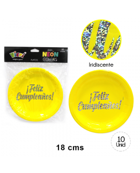 SET 10 PLATO NEON AMARILLO/120