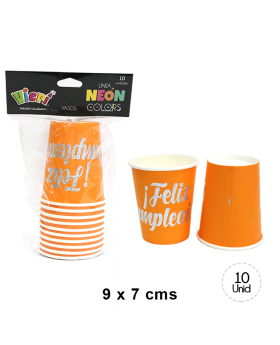 VASO NEON NARANJO/150