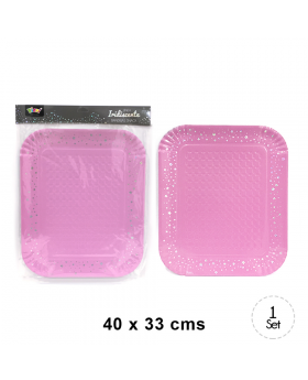 BANDEJA RECT GRANDE IRIDIS ESTRELLA ROSADO /120