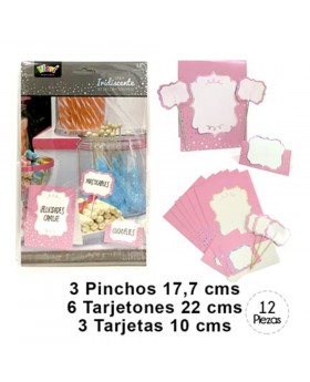 KIT LETREROS CANDY BAR IRISD.ESTRELLAS ROSADO/96