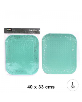 BANDEJA RECT GRANDE IRIDIS ESTRELLA TURQUESA /120