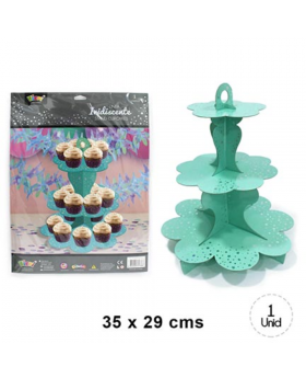 STAND CUPCAKE IRISD. ESTRELLAS TURQUESA/72