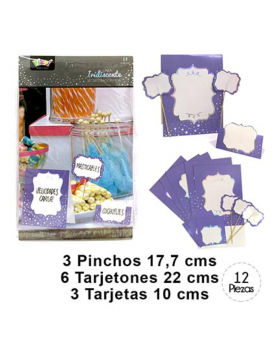 LETREROS CANDY BAR IRIDIS. STARS LILA KIT12P /96